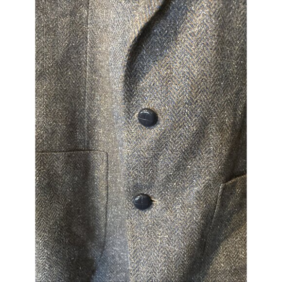 Barrage Mens Brown Blue Woven Blazer Jacket Size 44L Vintage Inside Pocket Lined - Picture 5 of 10